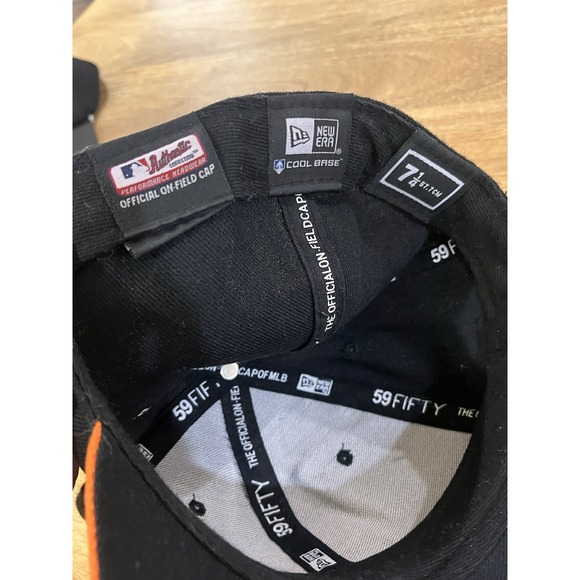 San Francisco Giants Black With Orange Bill Era Era 59fifty Hat / Cap - 7.4 - Picture 7 of 7